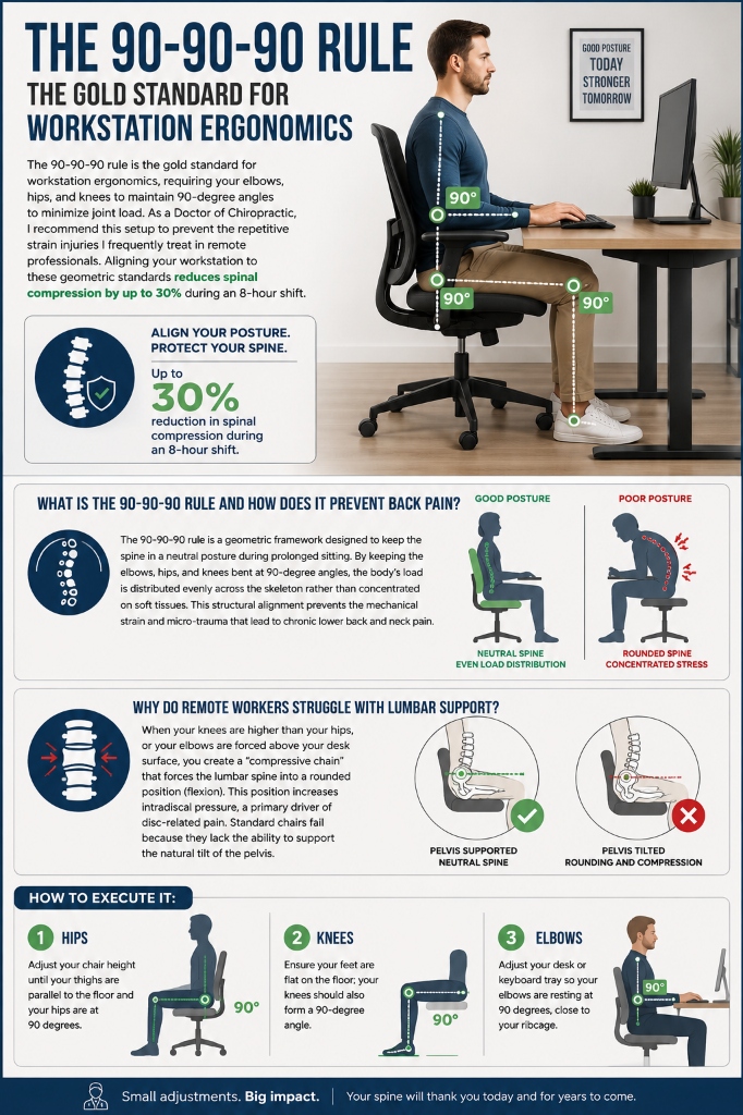 Chiropractor's guide to 90-90-90 desk ergonomics