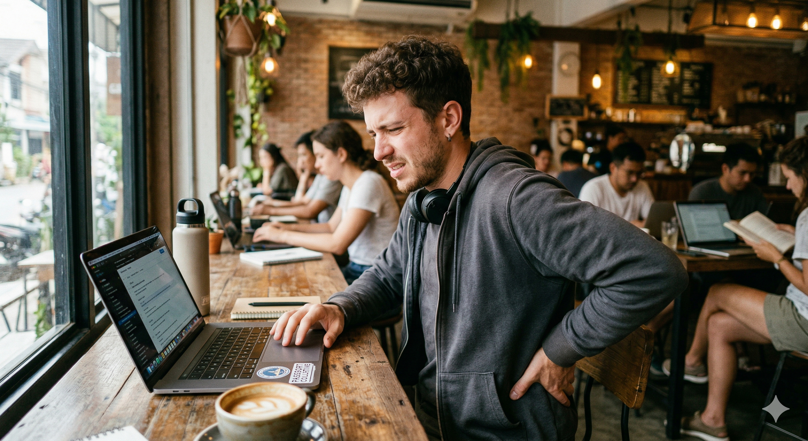 Remote worker experiencing back pain